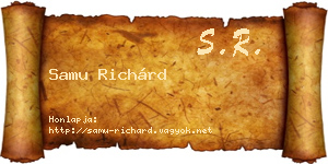 Samu Richárd névjegykártya